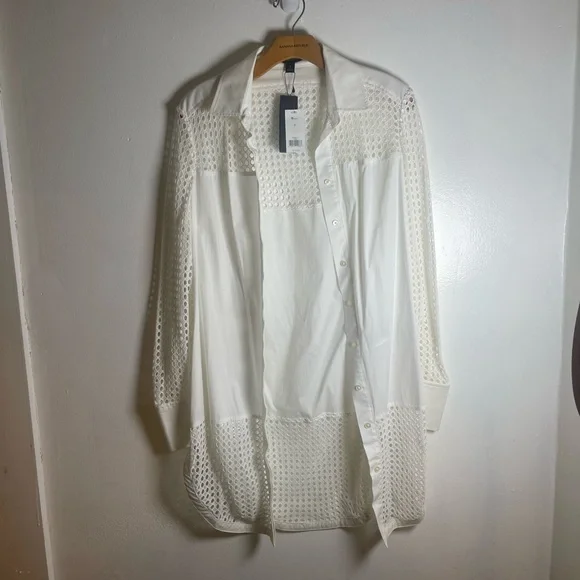 Banana Republic Women’s White Dress Shirt Bottom Down Size: 8 - Picture 5 of 14